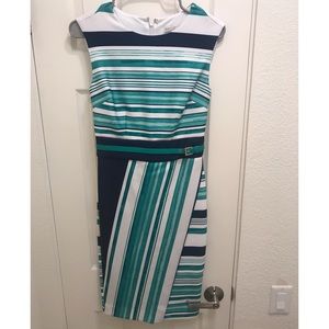 Eva Mendes x NY&Co Striped Shelby Sheath Dress